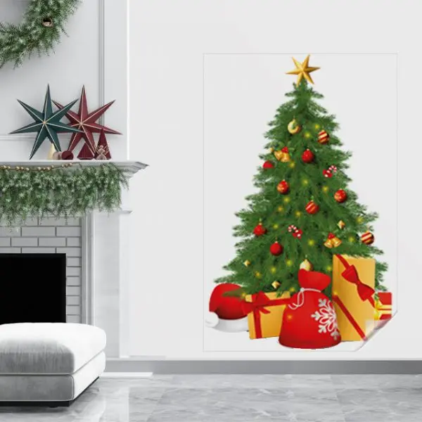 Colored Christmas Tree Image Wallpaper