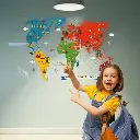 Colored World Travel Map