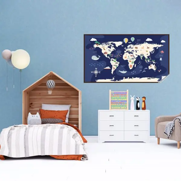 Colorful Animal Themed World Map For Kids