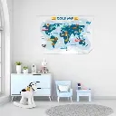 Transparent Color Animal Themed World Map For Kids