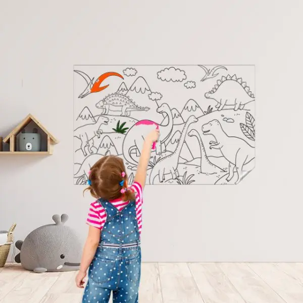  Dry Erase Animal Dinosaur painting Activity Decal