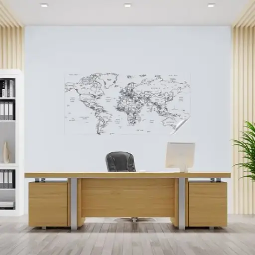 Uncolored World Map