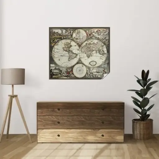 Retro Look Vintage World Map