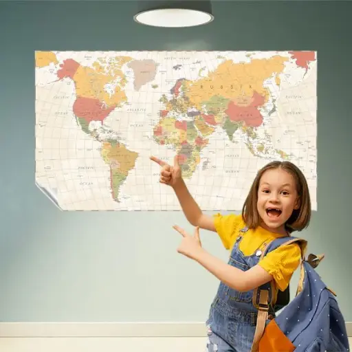 Pastel Colored World Map